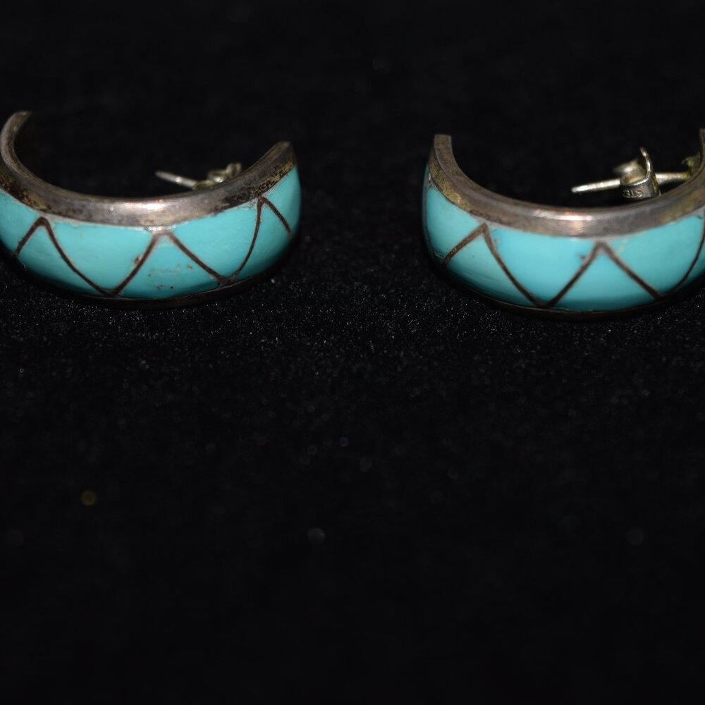 Turquoise earrings - Picture 3 of 3